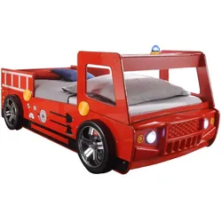 BEGABINO Feuerwehrauto-Bett Spark 90 x 200 cm Lack Rot