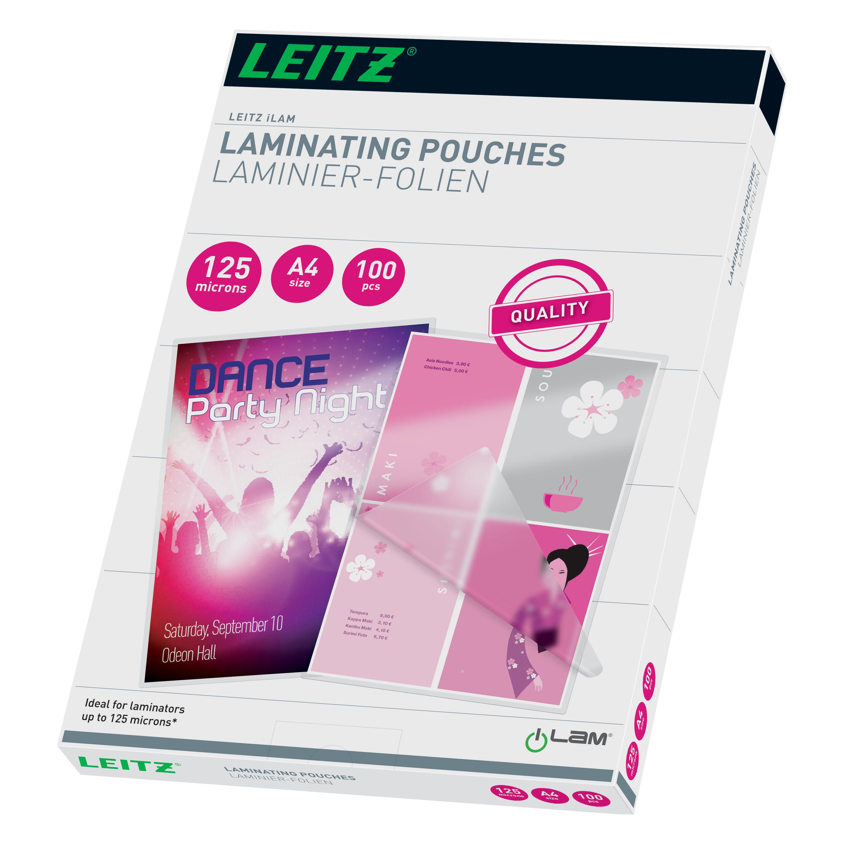 Leitz Laminier-Folientasche (A4, 100 Stk., 125 µm) (33808)