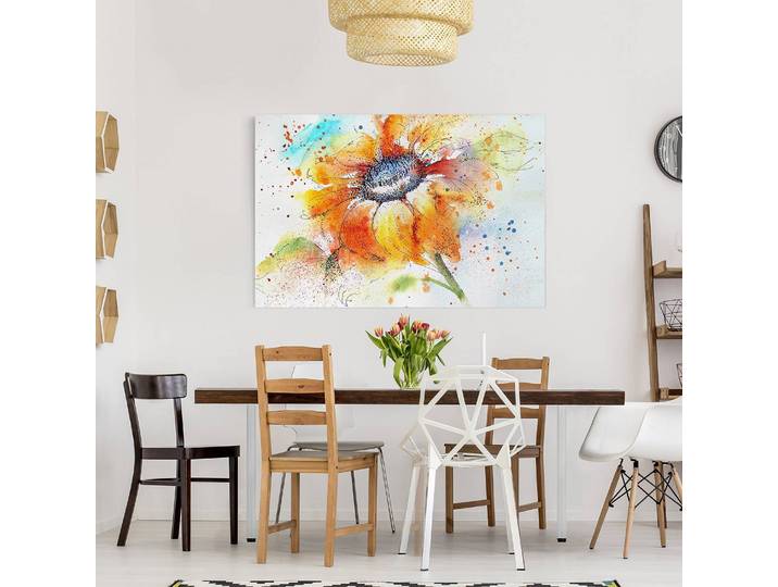 Impression sur toile Painted Sunflower I Lin Orange 60cm