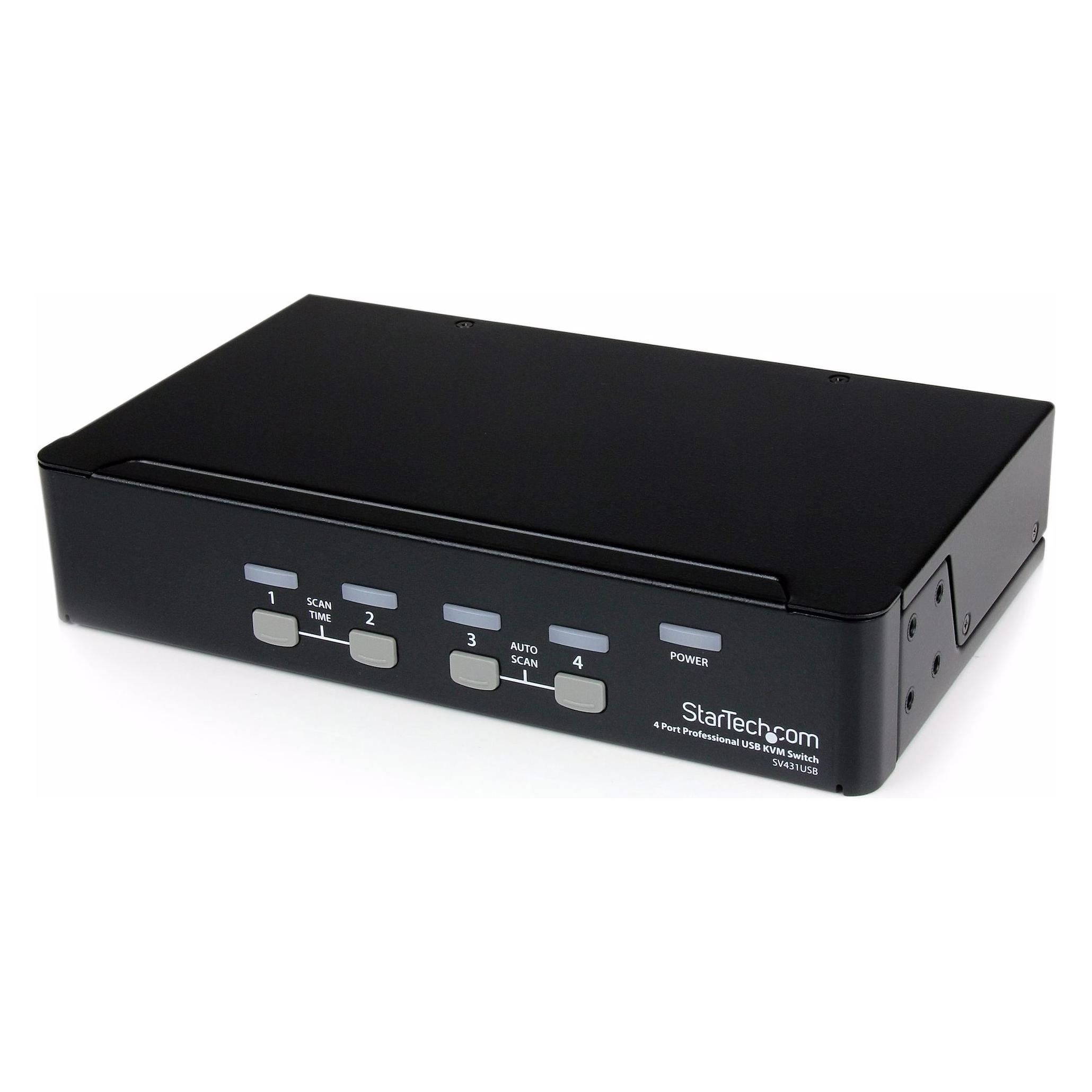 StarTech 4 Port VGA USB KVM Switch mit Hub - Professioneller VGA KVM Umschalter (SV431USB)