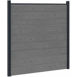 vidaXL, Gartenzaun, Padonilla (1 Abschnitt mit 2 Pfosten (dunkelgrauer Pfosten))