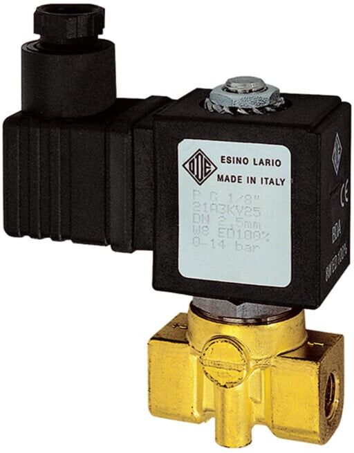 Riegler 2/2-MV, MS, NO, direct, 24V CC, 8W, FKM, G1/4, PN0-10bar (MV 1343 G)