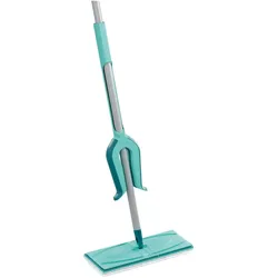 Leifheit Bodenwischer Picobello M micro duo, Reinigungsutensil, Türkis, Silber, Weiss