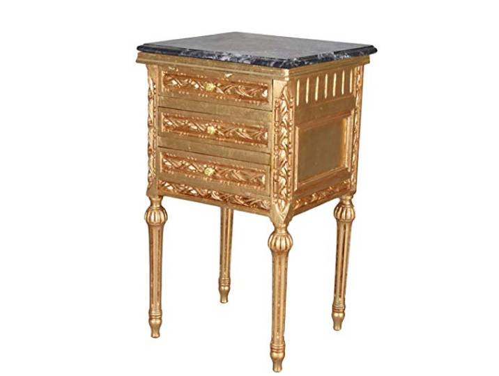 Barock Kommode Gold Marmorplatte Nachtkommode Nachtschrank Nachtkonsole cat826 Palazzo Exklusiv