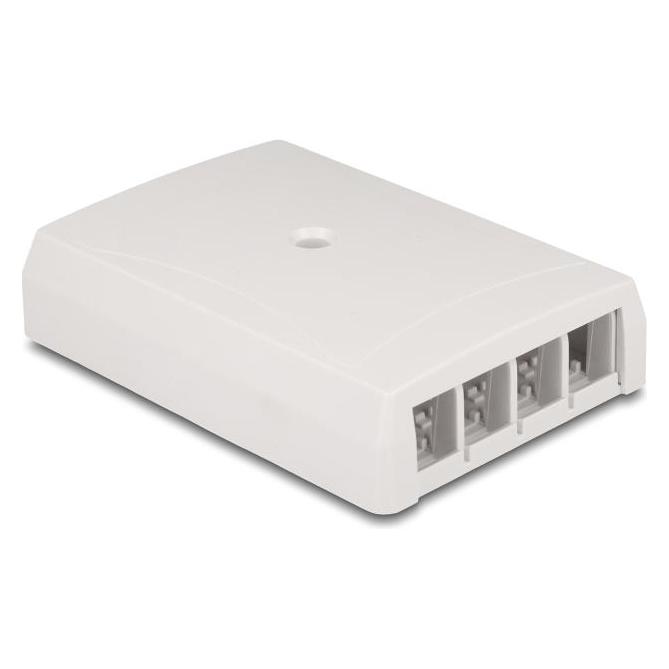 Delock Keystone Leergehuse Aufputz 4 Port fr Glasfaser und Netzwerk wei (67053)