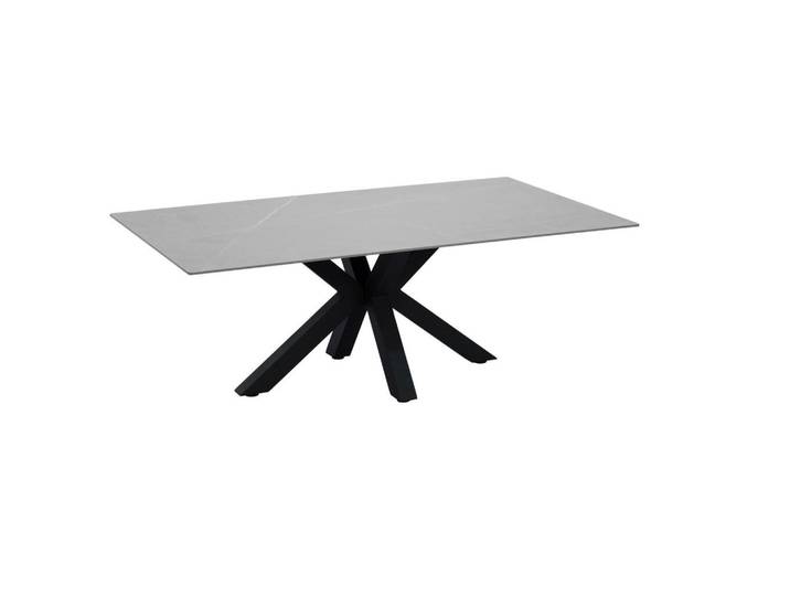 Novel Couchtisch, Grau, Schwarz, Metall, Keramik, rechteckig, eckig, Sternfuß, 70x43x120 cm, Wohnzimmer, Wohnzimmertische, Couchtische, Couchtische Metall