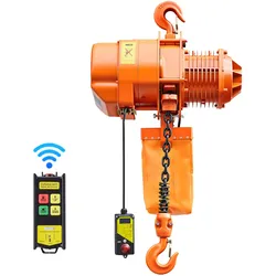 VEVOR Elektrischer Kettenzug 2000 kg, 6 m Hubhöhe, Dreiphasig-Brückenkran mit 100 m Funkfernbedienung, G100-Kette & Notstopp, Elektrokettenzug für Fabriken, Lagerhallen, Garagen