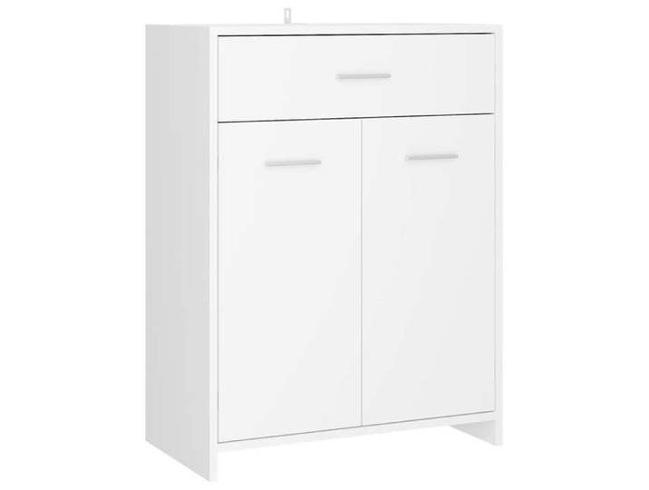 Meuble salle de bain - Cadre durable - Cabinet de salle de bain blanc 60x33x80 cm bois d'ingénierie - pour buanderie ou toilettes -