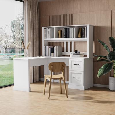 Aura Home Office Computer Desk with Hutch