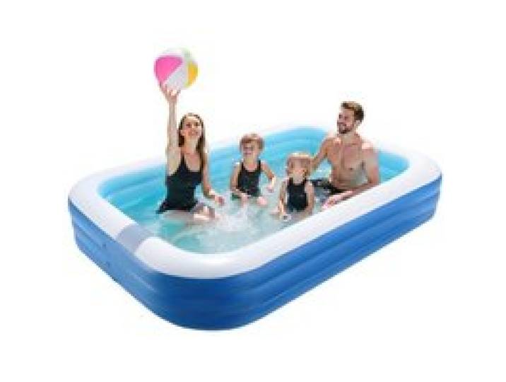 VEVOR Piscine Gonflable Familiale 3 x 1,7 x 0,5 m, avec Rustines de Réparation, Piscine Gonflable Grande Taille en PVC, pour Adultes, Famille, Intérieur et Extérieur, Fêtes Aquatiques d'Été, Jardin