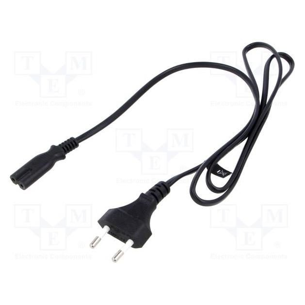 MPL POSAC-C7EU12BK: POS AC cable C7-QT8(2,5A)-CEE7/16-YJ01(2,5A) H03VVH2-F2G0,5 L=1200 black (1.20 m) (POSAC-C7EU12BK)