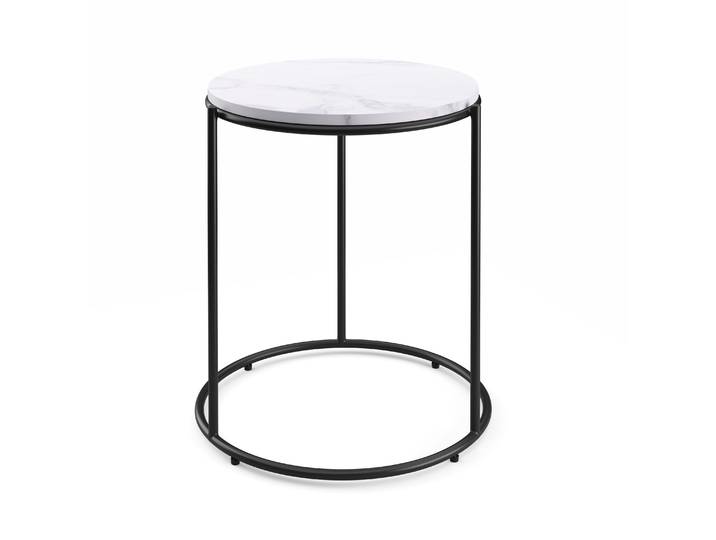 Beistelltisch ELMA rund 40 x 50 cm weiss/schwarz