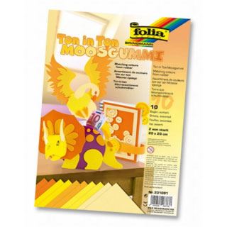 folia Moosgummi TON IN TON gelb 10 Blatt