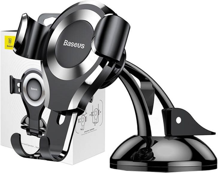 Suporte de Smartphone p/ Carro de Ventosa (Preto/Prateado) - BASEUS