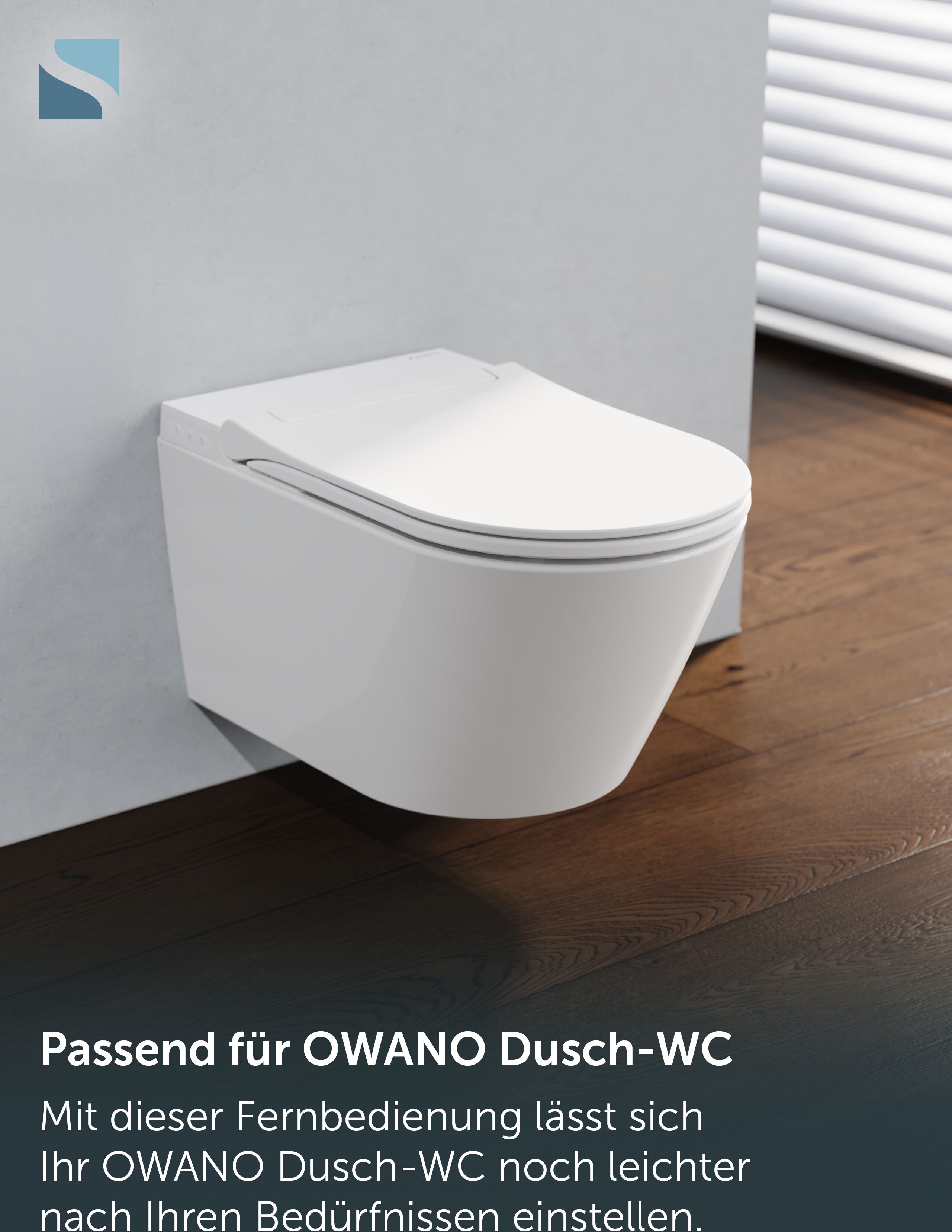 Fernbedienung SCHÜTTE "OWANO", weiß, Fernbedienungen, Fernbedienung, Dusch-WC Fernbedienung, Funk, 2 Profile, Wandhalter