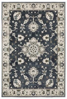Style Haven Everly Bordered Traditional Blue/ Beige Area Rug
