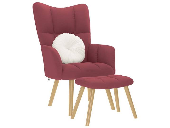 vidaXL Relaxsessel, Relaxsessel mit Hocker Weinrot Stoff