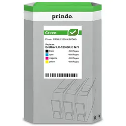 Prindo, Druckerpatrone, kompatibel mit Brother LC-123  ///