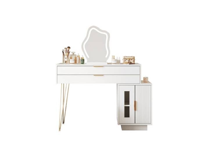 Odikalo Schminktisch Spiegeltisch Schminktisch-Set ausziehbarem Design (ohne Hocker)