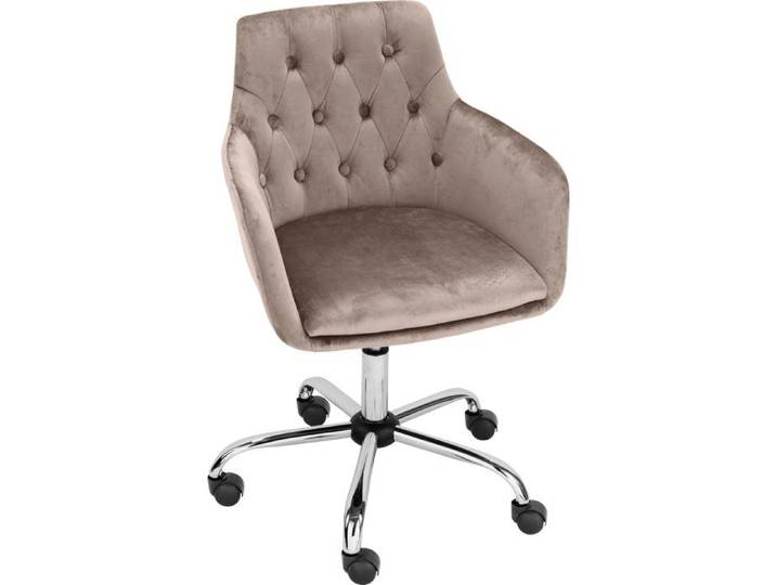 Perry-fauteuil De Bureau En Velours Taupe