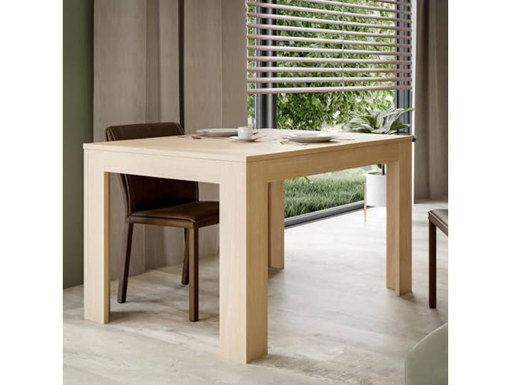 Forte CALASETTA Esstisch 120, moderner Esstisch, ausziehbar auf 175 cm, Holzwerkstoff, Elegancia Eiche Holzdekor, 120 (175 cm) breit x 78,2 cm hoch x 85,2 cm tief