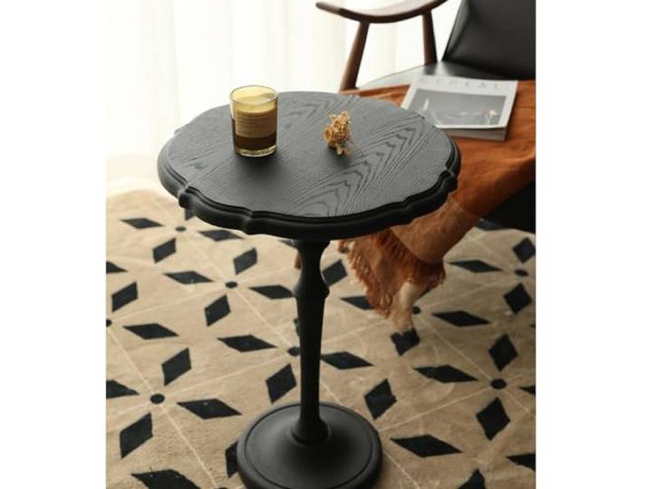 ksjdieunf Couchtisch Holzrahmen Retro Wohnzimmer Sofa Beistelltisch Rund Kleine Wohnung Massivholz Mittelalterlicher Ecktisch Freizeit Kleiner Runder Tisch Tische for Wohnzimmer(B)