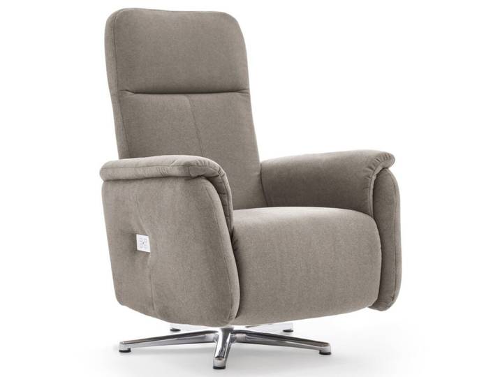 Calizza Interiors Olivin Relaxsessel manuell oder motorisch verstellbar - Flachgewebe in Samt-Optik multiCOLOR 1011 fels - mit motorischer Verstellung &amp; Akku automatische Fußteilverstellung, automatische Rückenteilverstellung, manuelle Fußteilverstellung, manuelle Sitzteilverstellung Modern, Zeitlos