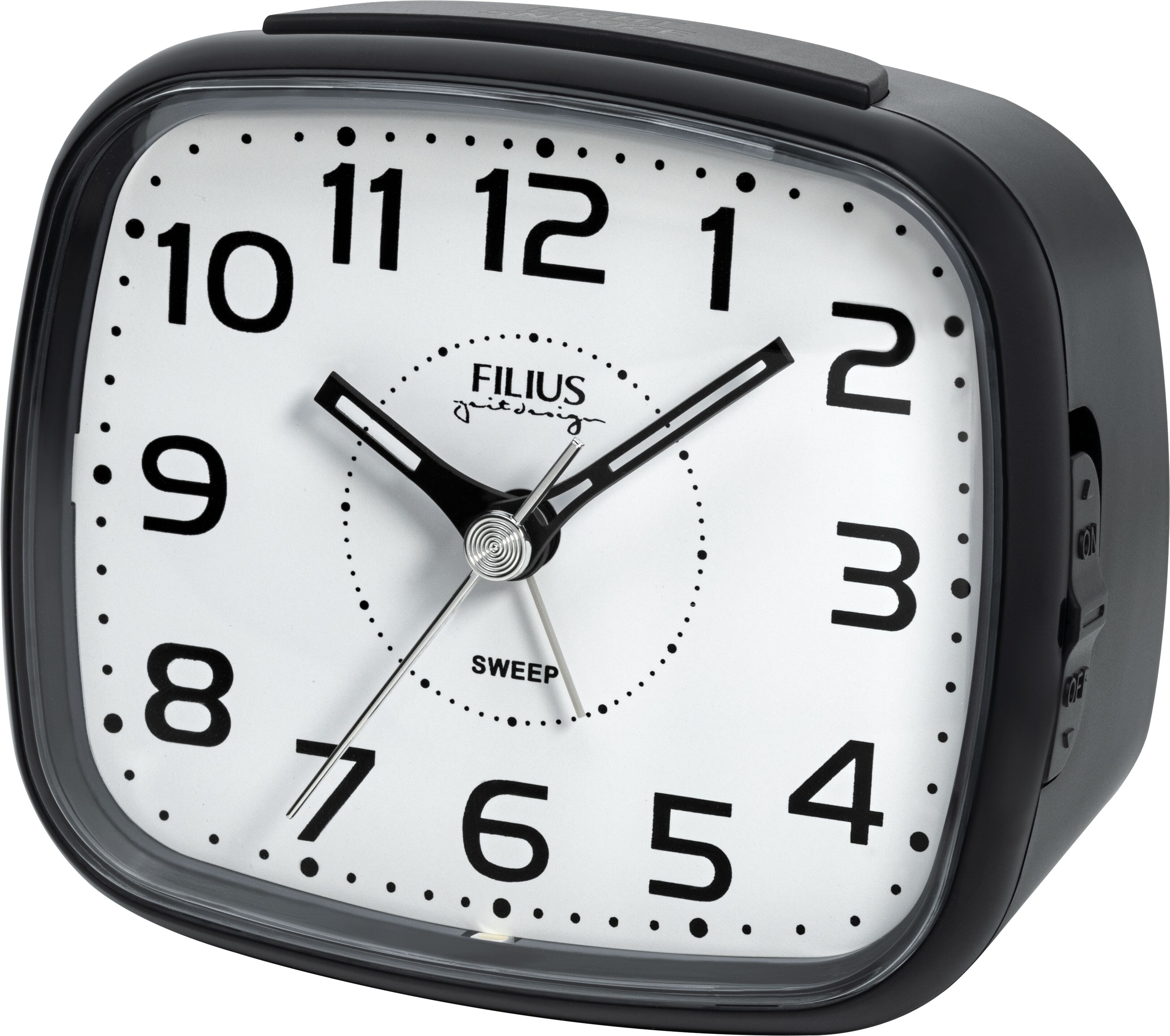 Quarzwecker FILIUS ZEITDESIGN, schwarz, Wecker, Schlafzimmer, Wecker,Beleuchtung,schleichende Sekunde,Snooze,Piepalarm