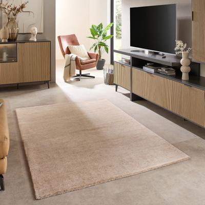 Wollteppich THEKO "Skylight Uni, handgeknüpft", sand, B:70cm H:21mm L:140cm, Schurwolle, Teppiche, reine Schurwolle, Unifarben, Wohnzimmer