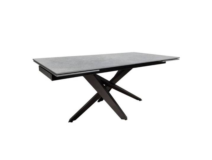 Table extensible céramique gris béton pieds métal - OPUS