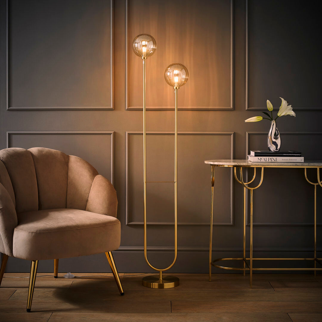 Heritage Hues Chessy 153cm Plated Traditional Floor Lamp Plated 153cm H X 32cm W X 23cm D