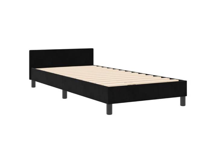 PROMOTION Lit 1 personnes - Cadre de lit noir 100x200 cm Velours 29278 - BestMeuble