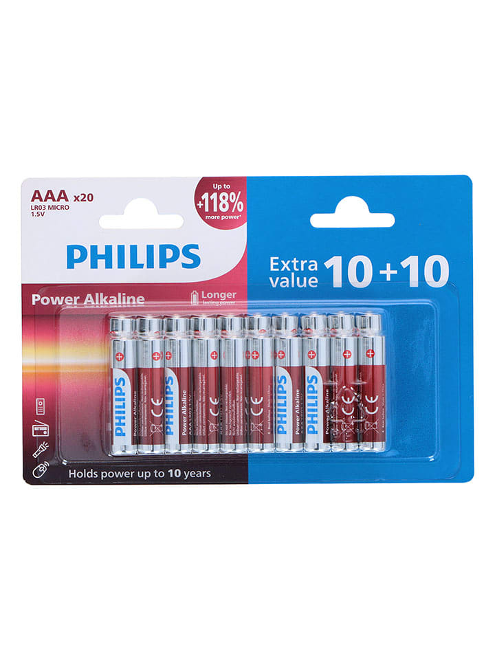 Philips AAA-Batterien LR03 - 20 Stück - onesize