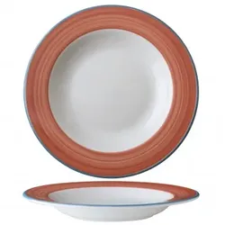 Calypso Korallenfarbene Pastateller, 30,5 cm, Kronenform, 12er-Packung