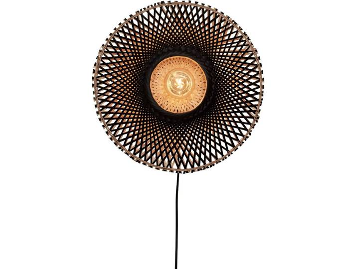 GOOD&MOJO Wandlamp Kalimantan - Bamboe/Zwart - Ø44cm - Binnen Modern