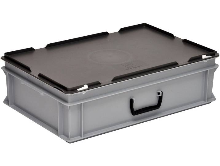 Stapelbox Utz RAKO Koffer 600x400x184 , grau, B:60cm H:18,4cm T:40cm, Aufbewahrungsboxen, Stapelbox