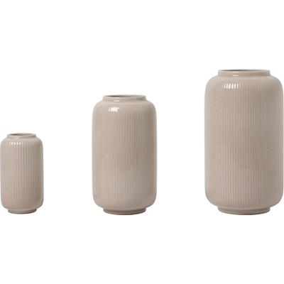 Tischvase OTTO HOME "Ylvii, innen vollständig glasiert und wasserundurchlässig", beige (creme glänzend), B:12cm H:22cm T:12cm Ø:12cm, Keramik, Vasen, Vasen aus Keramik, uni matt oder mit glänzender, Effektglasur