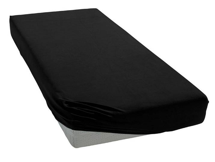 Spannbettlaken BELLANA bellana Melone, 100% Baumwolle, Jersey, bügelfrei , schwarz, L:200cm, Mako-Jersey, Obermaterial: 100% Baumwolle, Bettlaken, Spannbettlaken, reine Baumwolle, Spannbetttuch für Matratzen bis 25cm Höhe