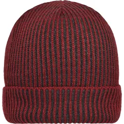 Myrtle Beach Unisex Ripp Beanie Mütze MB7988 dark red/anthracite one size