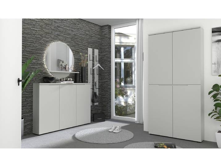 Schuhkommode Mizzer 145cm Grau