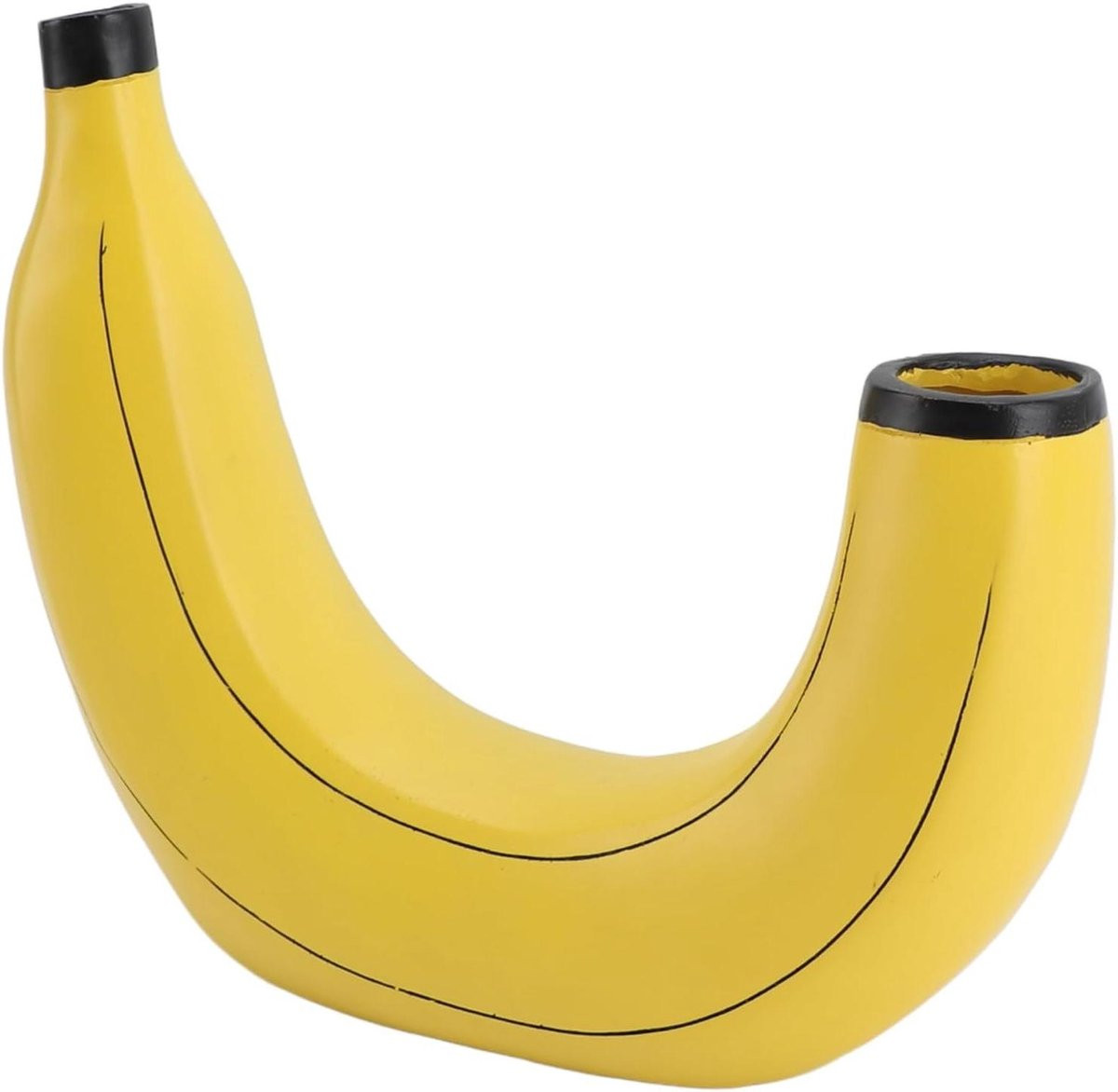 Gele Bananen Vaas Ornament voor Woonkamer Decoratie - 20 x 17 cm