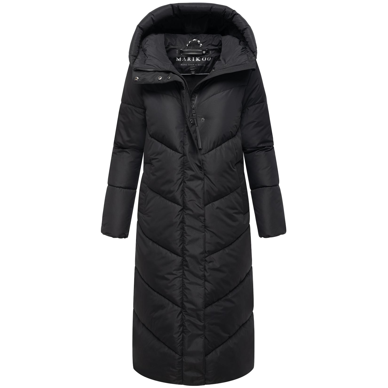 MARIKOO Damen Wintermantel langer Parka Steppmantel warm gefüttert mit Kapuze Anorak Winterjacke wasserabweisend Übergangsjacke Ranjaa