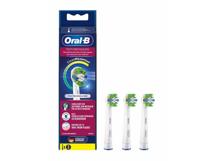 Oral-B Tiefenreinigung CleanMaximiser 3er Ersatzzahnbürsten – Ersatzbürste/Zahnpflege Zubehör