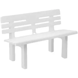 Dmora Alim - Gartenbank, 110x52x71h cm weiß, 2 Sitze Made in Italy