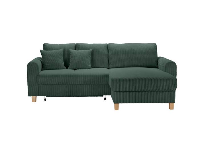Ecksofa 232/156 cm Grün Cord
