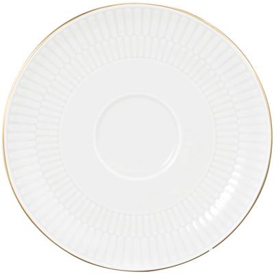Untertasse SELTMANN WEIDEN "Amina", weiß, gold, H:1,9cm Ø:16cm, Porzellan, Speiseteller, Kombinierbare Untertasse für: Kaffeetasse, Teetasse 0,22 l, Becher
