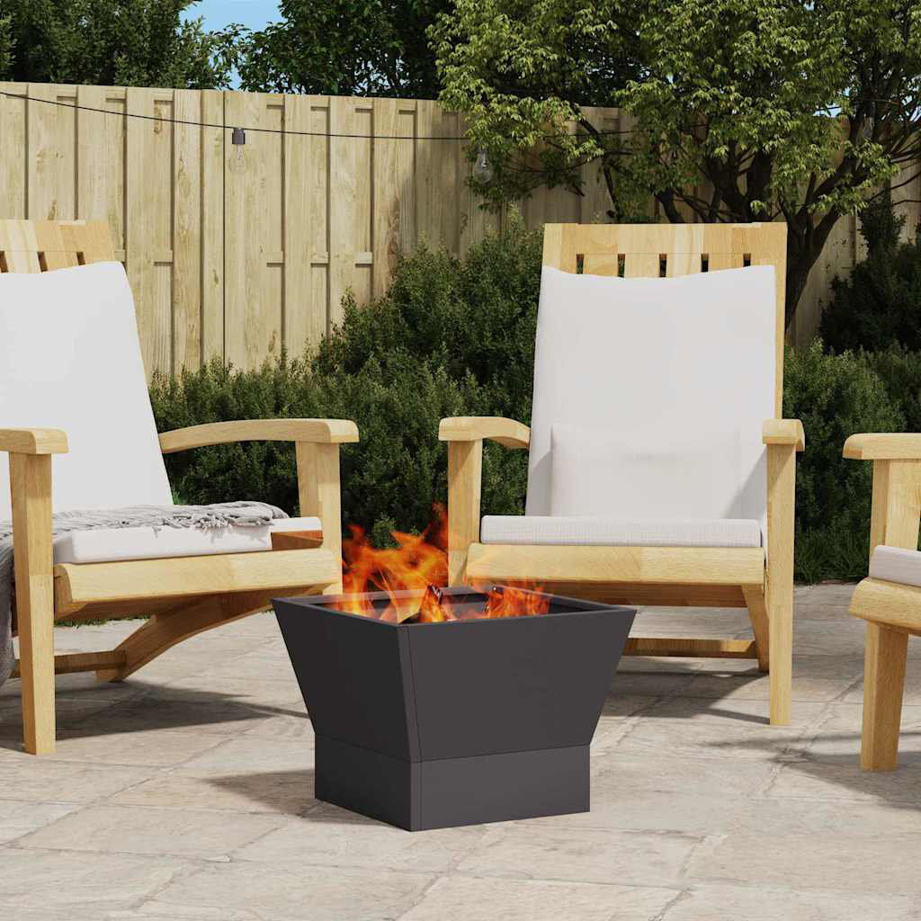 Metro Metal Fire Pit Black 30cm H x 40cm W x 40cm D