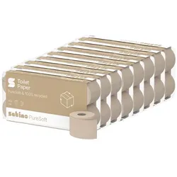Wepa Satino Pure Soft recycling 2-lagig Toilettenpapier soft beige 64 Rollen/Paket x 250 Blatt, 2-lagig