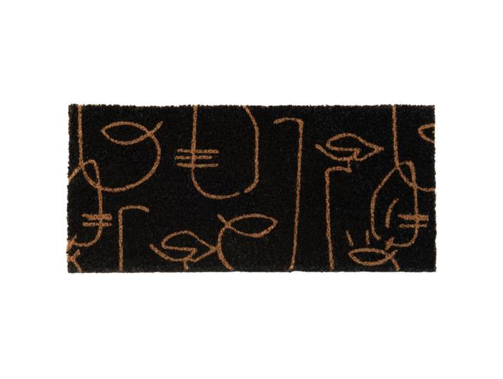 Fußmatte mit schwarzen und braunen Gesichtsmotiven, 25x55cm