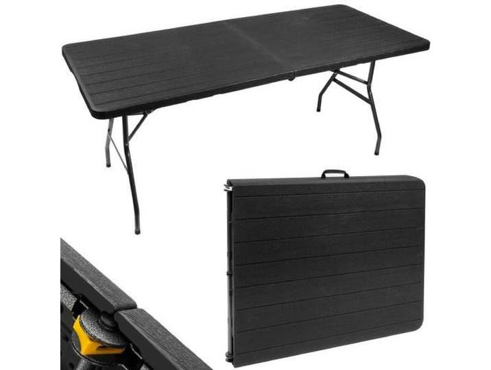 Table pliante 180x74 cm noir Malatec 12280